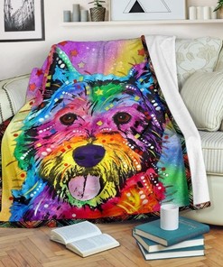 Colorful Yorkshire Dog Lovers Fleece Blanket Gift For Fan, Quilt Blanket Bedding Set Gift