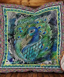 Colorfull Peacock Quilt Blanket Bedding Set