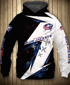 Columbus Blue Jackets Hoodie 3D Thunder Design Pullover Nhl