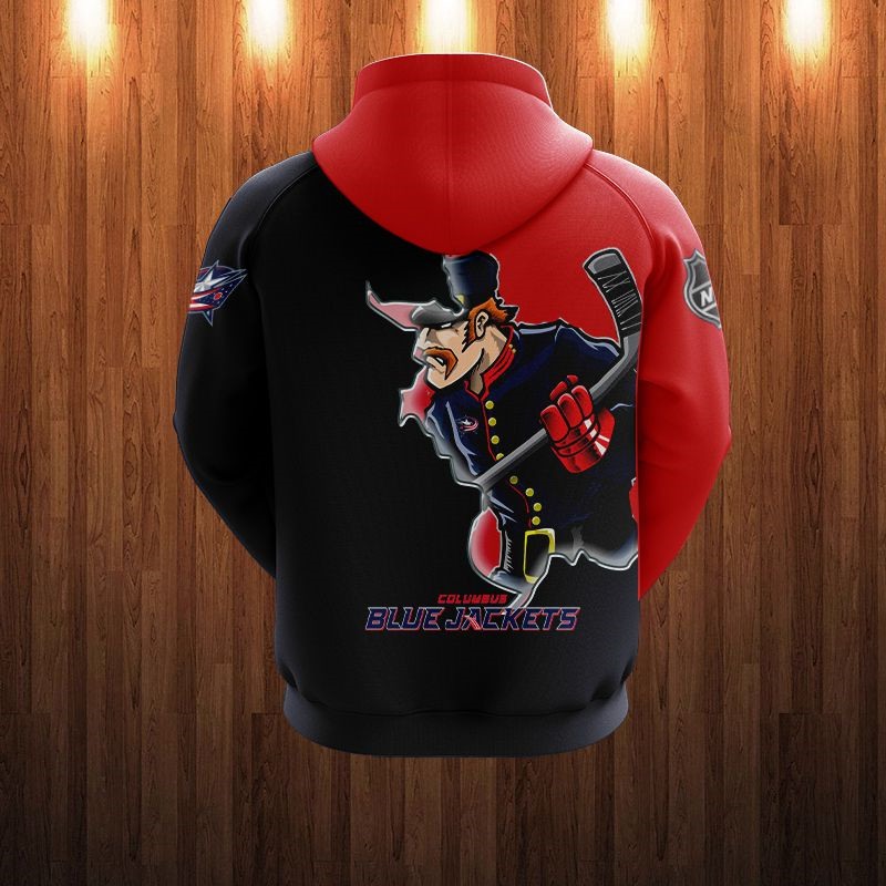 Columbus Blue Jackets Hoodie 3D Zip Hoodie 3D Cartoon Graphic Zip Hoodie for Fan - Image 2