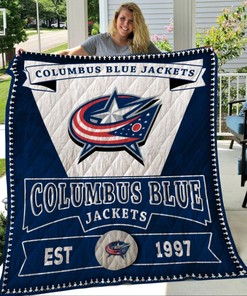 Columbus Blue Jackets Quilt Blanket Bedding Set