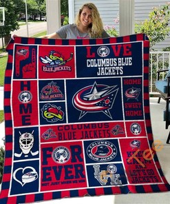 Columbus Blue Jackets Quilt Blanket Bedding Set