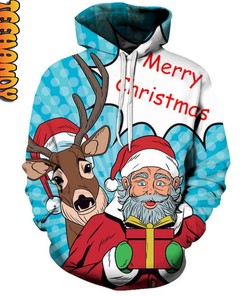 Comic Art Santa Merry Christmas Hoodie