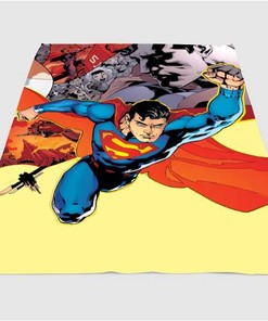 Comic Superman Sherpa Fleece Blanket Gifts for Family, for Couple