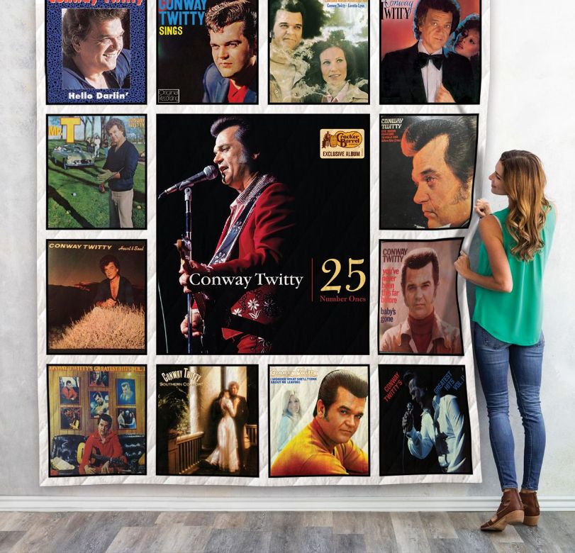 Conway Twitty Album Collection Quilt Blanket Bedding Set