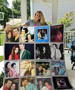 Conway Twitty and Loretta Lynn Quilt Blanket Bedding Set