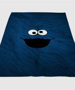 Cookie Monster Sherpa Fleece Blanket Gifts for Family, for Couple
