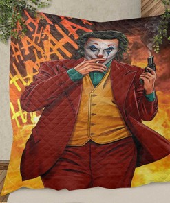 Cool Joker Smoker Guns Hahaha Christmas Gifts Lover Quilt Blanket Bedding Set, joker Quilt Blanket Bedding Set