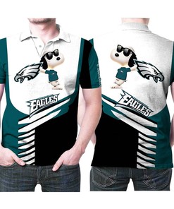 Cool Snoopy Leans On Philadelphia Eagles Logo 3d Printed Gift For Philadelphia Eagles Fan Polo Shirt All Over Print Shirt 3d T-shirt