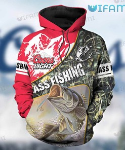 Coors Light Hoodie 3D Bass Fishing Beer Lovers Gift