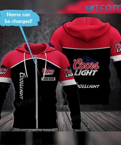Coors Light Hoodie 3D Black White Custom Name Beer Lovers Gift