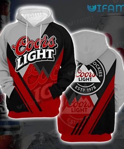 Coors Light Hoodie 3D Born In The Rockies Est 1978 Beer Lovers Gift