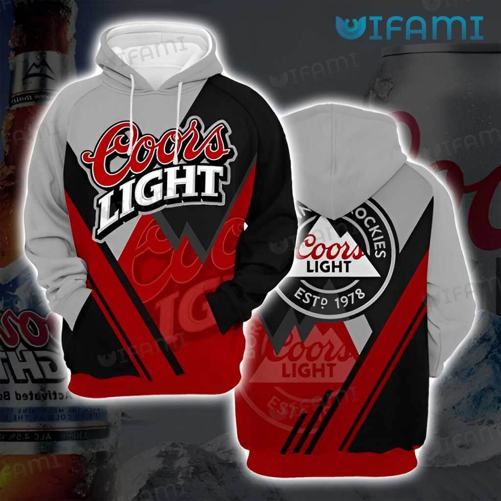 Coors Light Hoodie 3D Born In The Rockies Est 1978 Beer Lovers Gift