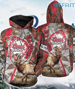 Coors Light Hoodie 3D ELk Hunter Beer Lovers Gift
