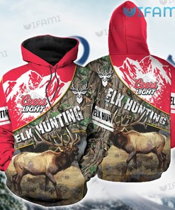 Coors Light Hoodie 3D ELk Hunting Beer Lovers Gift