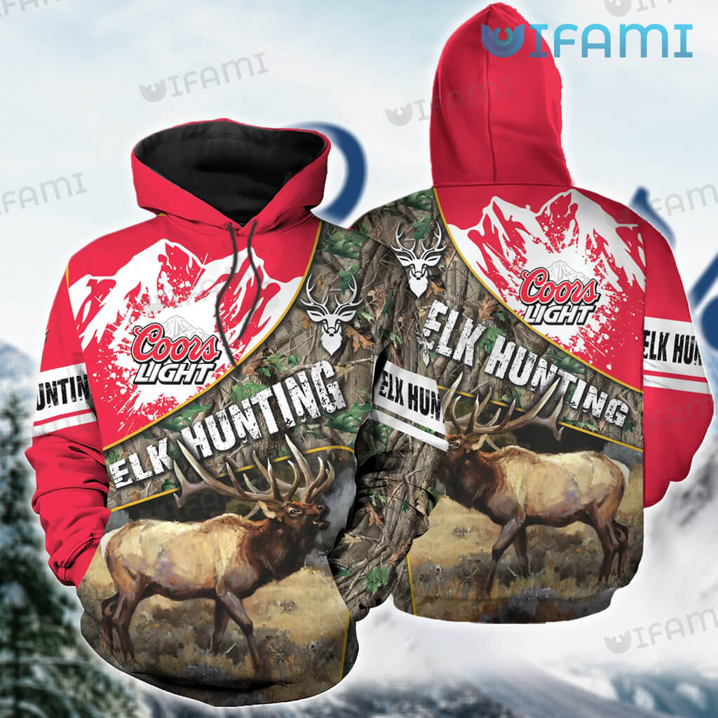 Coors Light Hoodie 3D ELk Hunting Beer Lovers Gift