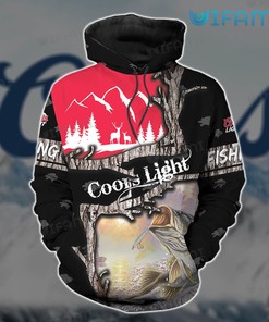 Coors Light Hoodie 3D Fishing Hunting Beer Lovers Gift