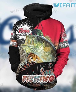 Coors Light Hoodie 3D Fishing Red Black Gift For Beer Lovers