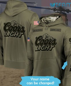 Coors Light Hoodie 3D Personalized US Army Beer Lovers Gift