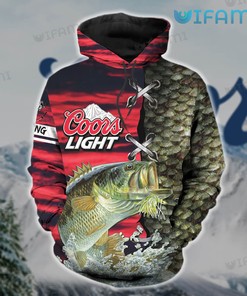 Coors Light Hoodie 3D Red Fishing Gift For Beer Lovers
