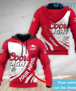 Coors Light Hoodie 3D Red White Personalized Gift For Beer Lovers
