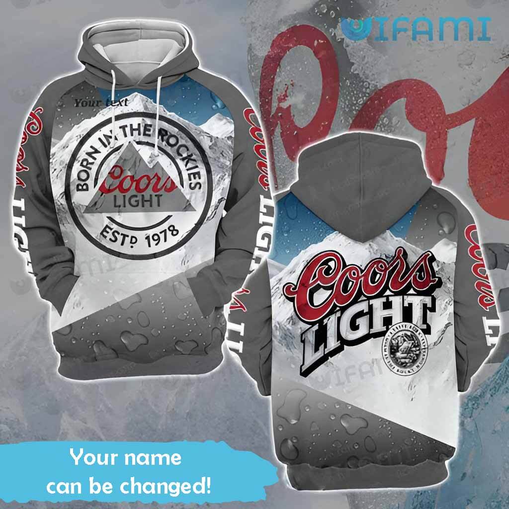 Coors Light Hoodie 3D Water Effect Custom Name Beer Lovers Gift