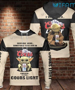 Coors Light Hoodie 3D Yoda I Believe I Have Coors Light Beer Lovers Gift