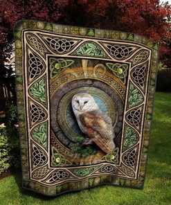 Copper Owl Quilt Blanket Bedding Set for Home Décor