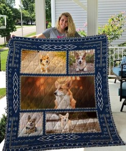 Corgi Go Outside Quilt Blanket Bedding Set for Home Décor