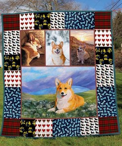 Corgi Natural Quilt Blanket Bedding Set for Home Décor
