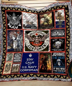 Corpsman Navy Quilt Blanket Bedding Set for Home Décor