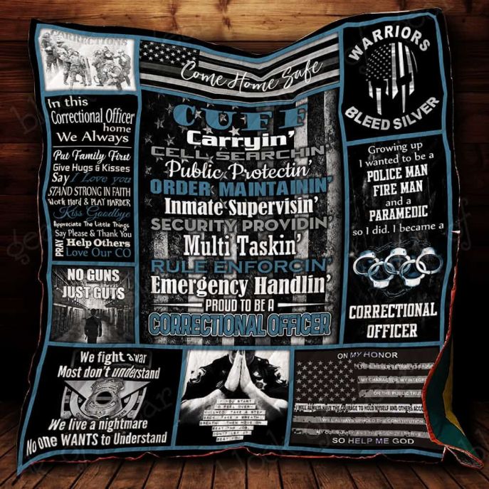 Correction Officer Come Home Safe Correctional Officer Quilt Blanket