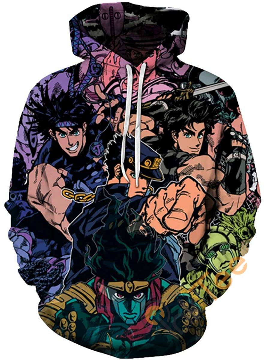 Cosplay Jojo's Bizarre Adventure Print Pullover With Front Pocket Hoodie All Over Print Hoodie 3D 1