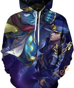 Cosplay Jojo's Bizarre Adventure Print Pullover With Front Pocket Hoodie All Over Print Hoodie 3D 10