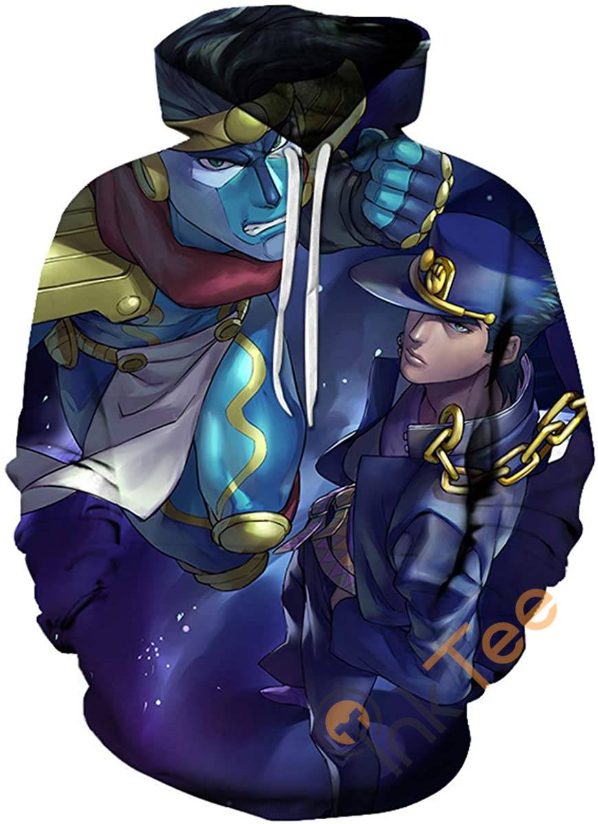 Cosplay Jojo's Bizarre Adventure Print Pullover With Front Pocket Hoodie All Over Print Hoodie 3D 10