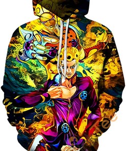 Cosplay Jojo's Bizarre Adventure Print Pullover With Front Pocket Hoodie All Over Print Hoodie 3D 2