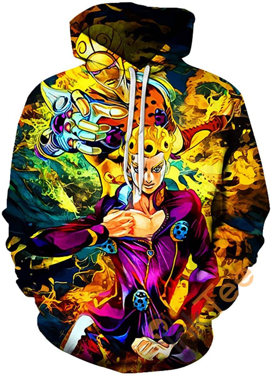 Cosplay Jojo's Bizarre Adventure Print Pullover With Front Pocket Hoodie All Over Print Hoodie 3D 2
