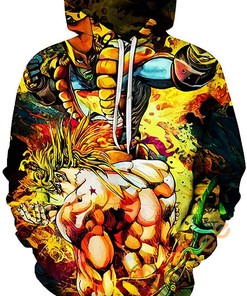 Cosplay Jojo's Bizarre Adventure Print Pullover With Front Pocket Hoodie All Over Print Hoodie 3D 5