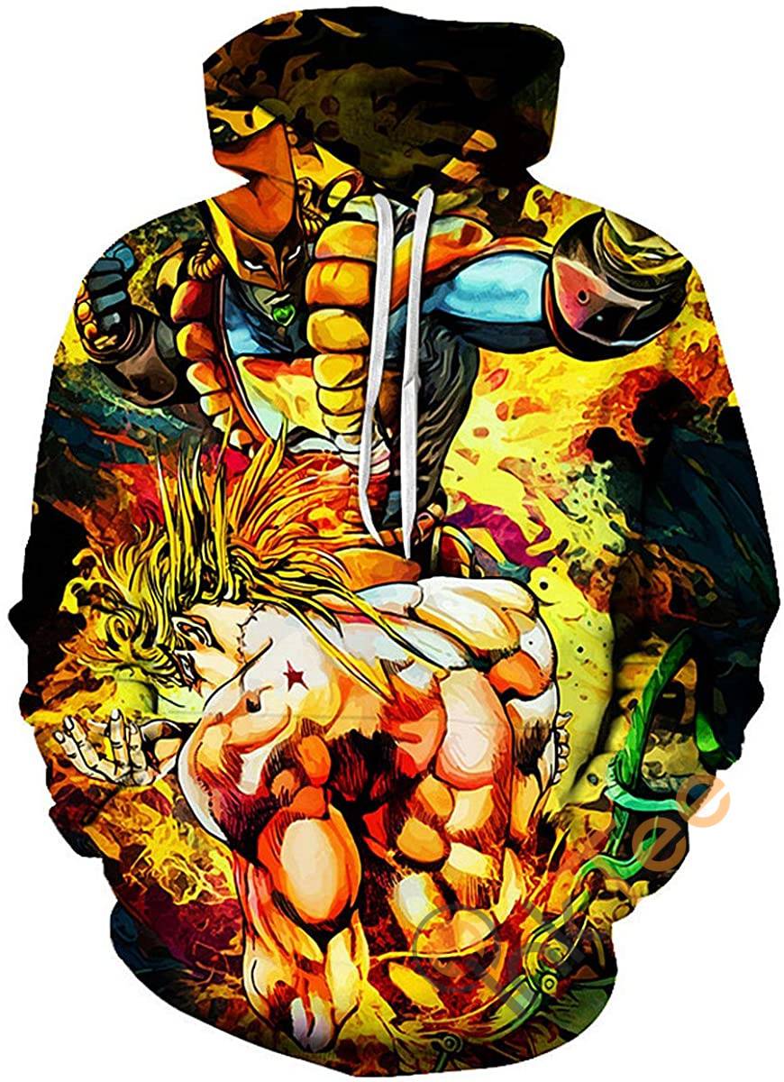 Cosplay Jojo's Bizarre Adventure Print Pullover With Front Pocket Hoodie All Over Print Hoodie 3D 5