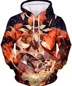 Cosplay Jojo's Bizarre Adventure Print Pullover With Front Pocket Hoodie All Over Print Hoodie 3D 6