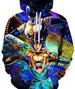 Cosplay Jojo's Bizarre Adventure Print Pullover With Front Pocket Hoodie All Over Print Hoodie 3D 7