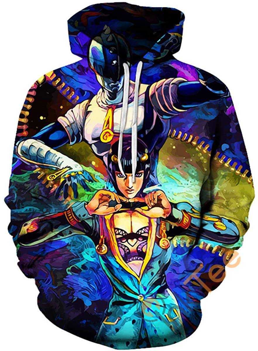 Cosplay Jojo's Bizarre Adventure Print Pullover With Front Pocket Hoodie All Over Print Hoodie 3D 7