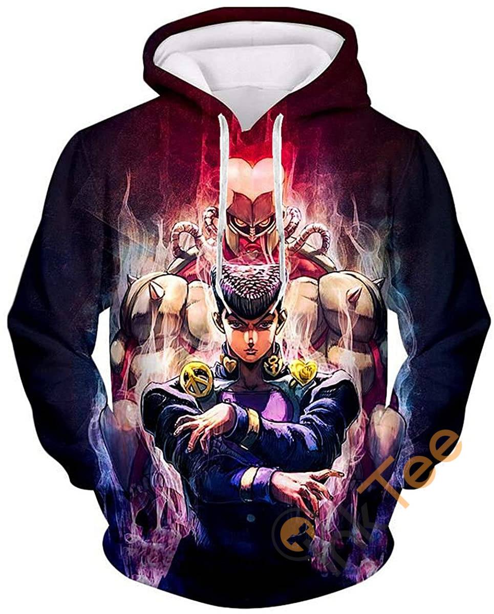 Cosplay Jojo's Bizarre Adventure Print Pullover With Front Pocket Hoodie All Over Print Hoodie 3D 8