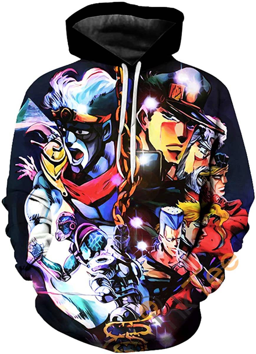 Cosplay Jojo's Bizarre Adventure Print Pullover With Front Pocket Hoodie All Over Print Hoodie 3D 9