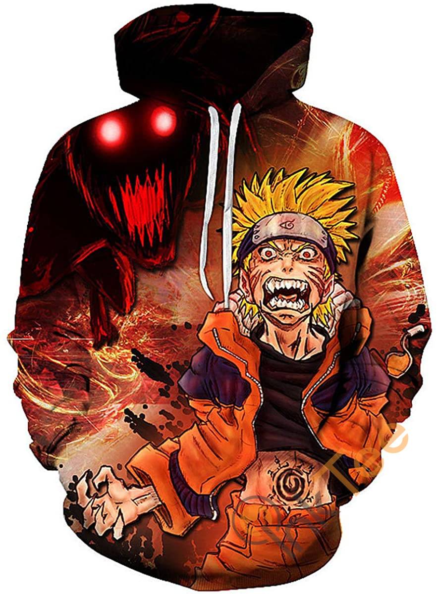 Cosplay Naruto Print Pullover With Front Pocket All Over Print Hoodie 3D