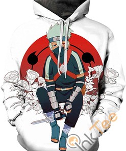 Cosplay Naruto Print Pullover With Front Pocket All Over Print Hoodie 3D 1