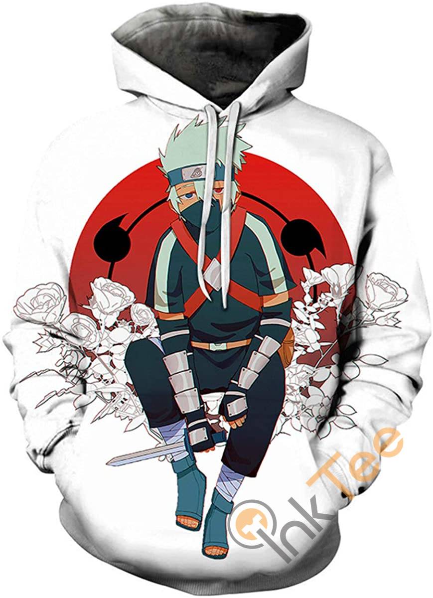 Cosplay Naruto Print Pullover With Front Pocket All Over Print Hoodie 3D 1