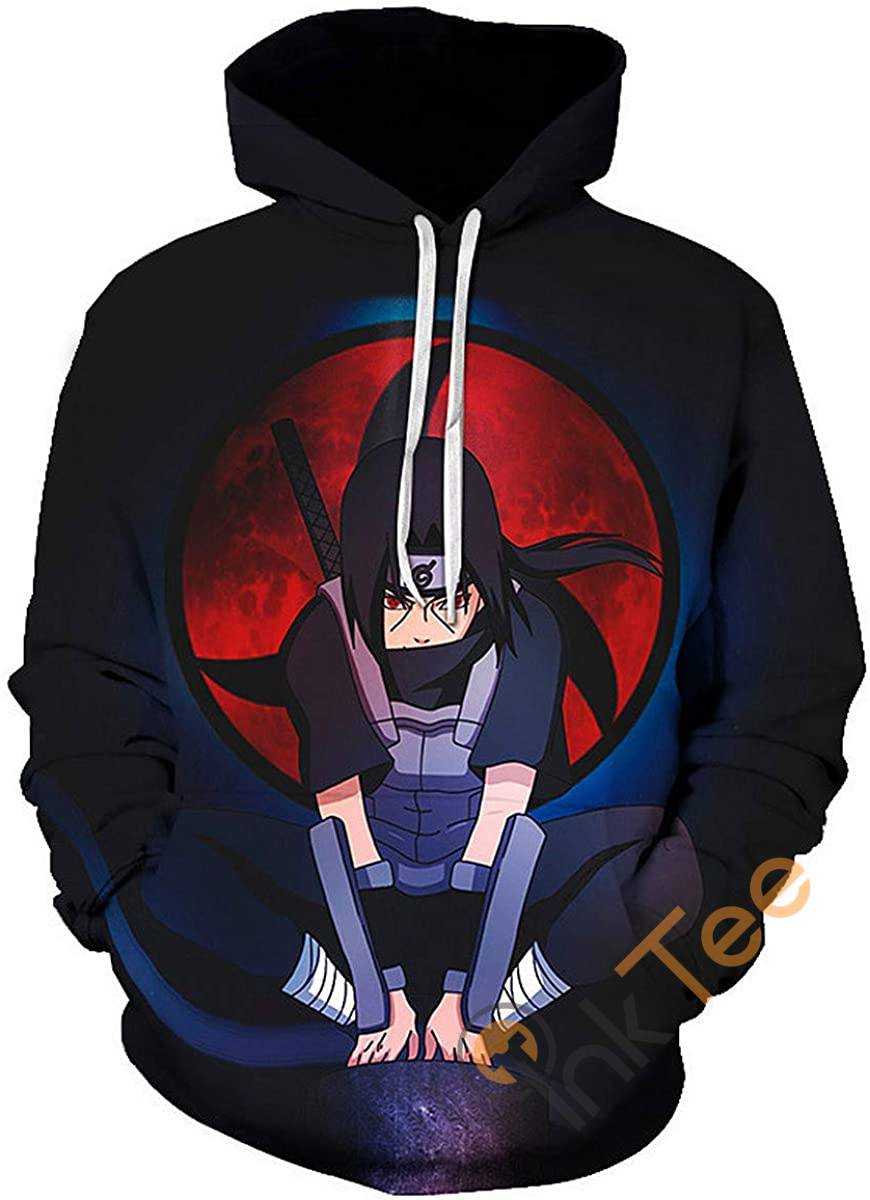 Cosplay Naruto Print Pullover With Front Pocket All Over Print Hoodie 3D 11
