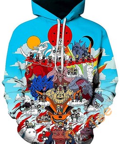 Cosplay Naruto Print Pullover With Front Pocket All Over Print Hoodie 3D 3