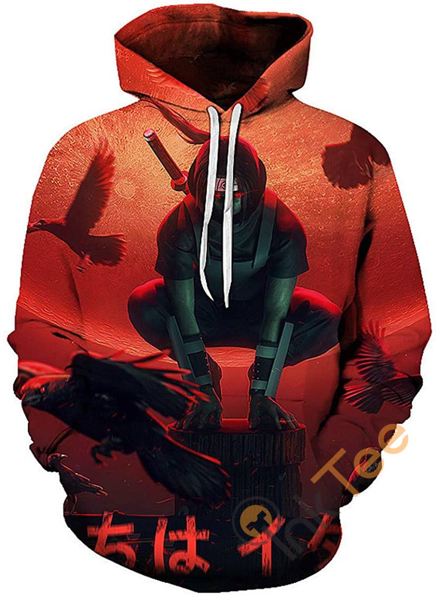 Cosplay Naruto Print Pullover With Front Pocket All Over Print Hoodie 3D 6